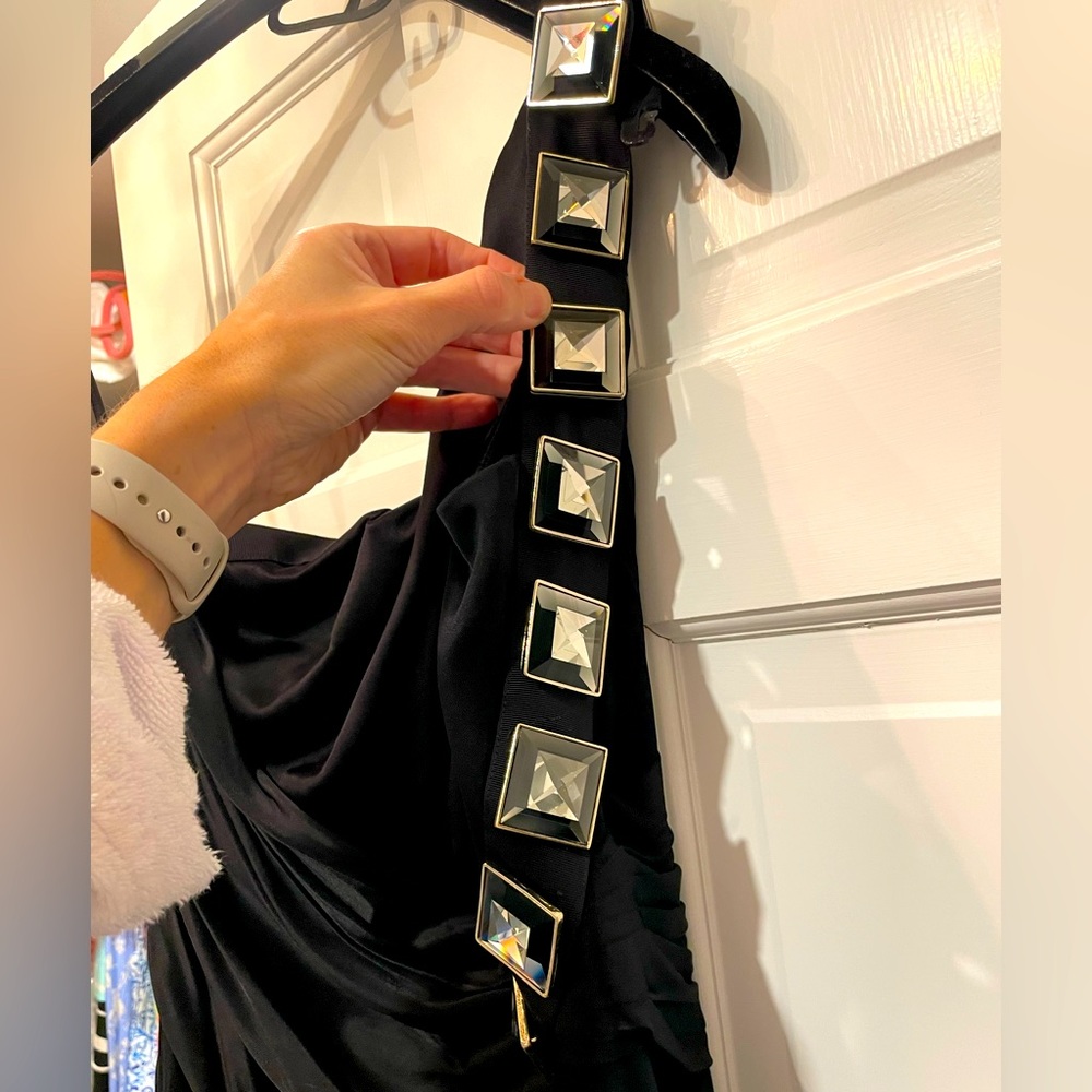 Versace cocktail dress with large studs. Size 10.